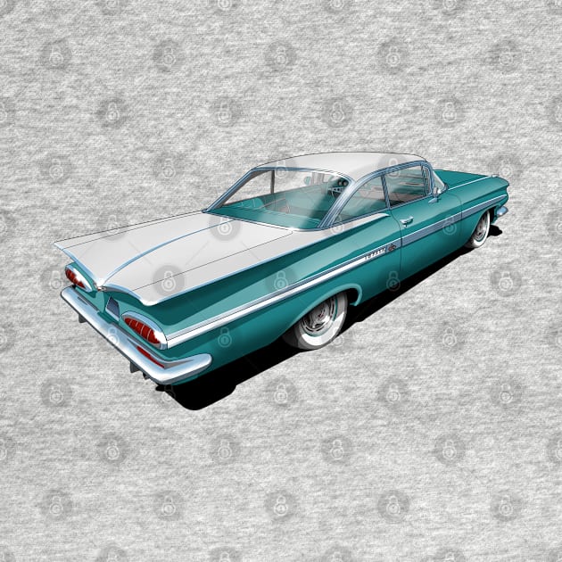 1959 Chevrolet Impala in turquoise and white by candcretro